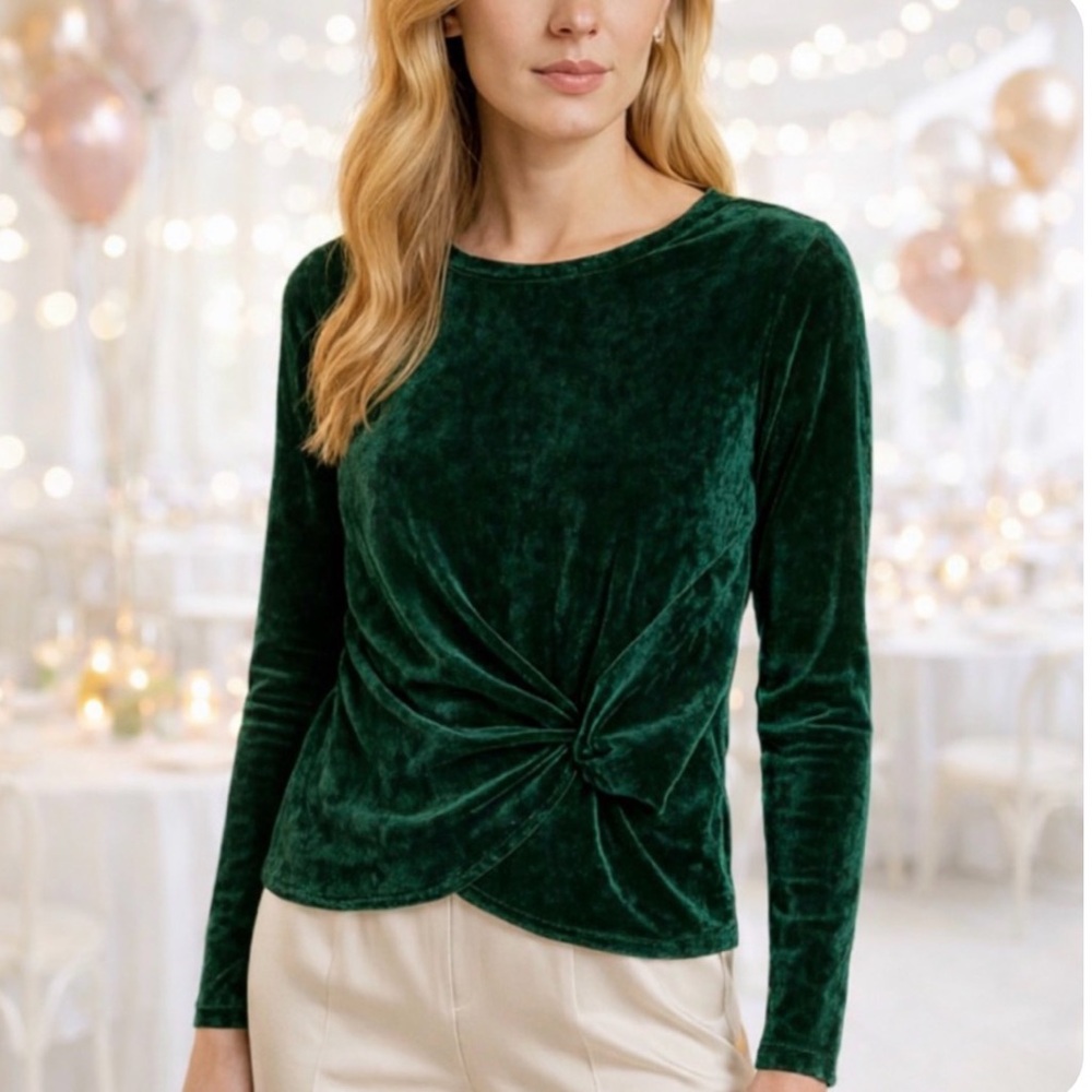 #393 GREEN VELVET TOP